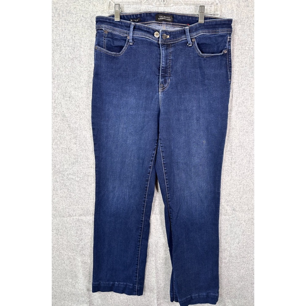 Talbots Barely Boot Size 14 High Waisted Jeans Womens Pants Blue Stretch